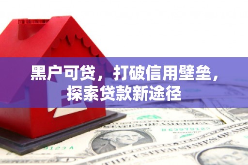 青河黑户可贷，打破信用壁垒，探索贷款新途径