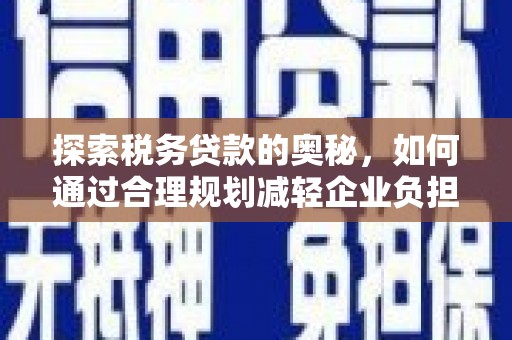 青河探索税务贷款的奥秘，如何通过合理规划减轻企业负担