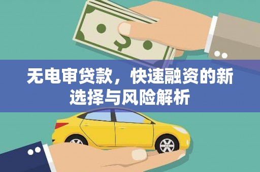 青河无电审贷款，快速融资的新选择与风险解析