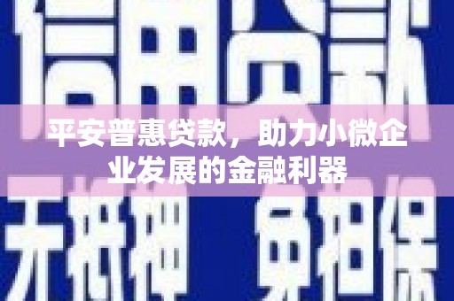 青河平安普惠贷款，助力小微企业发展的金融利器
