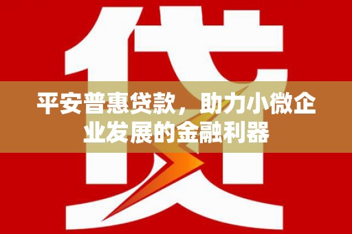 青河平安普惠贷款，助力小微企业发展的金融利器